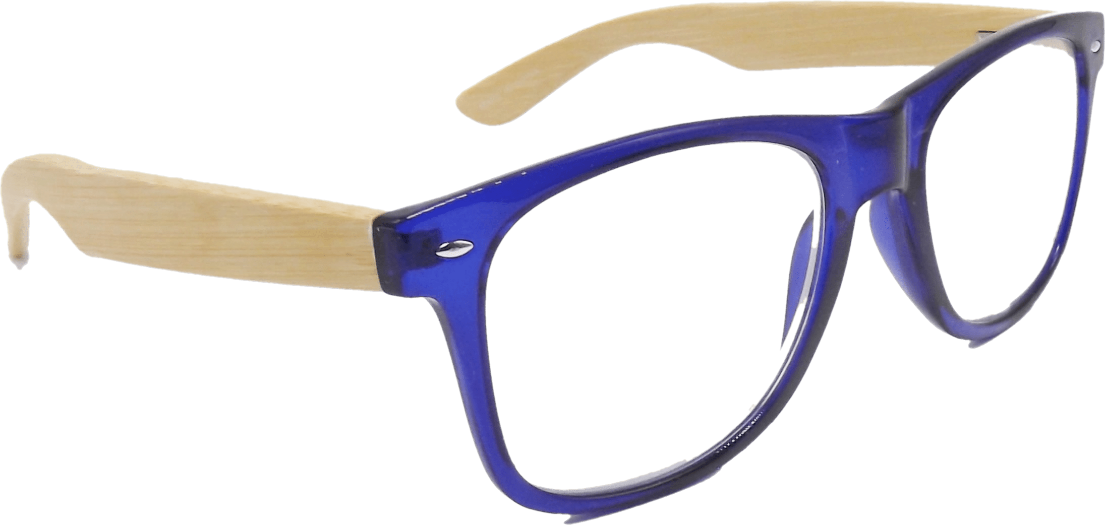 EYEGEMS Brand Men Women +1.50 Reading Glasses Eco Friendly Sustainable Unisex Bamboo Eyeglasses Blue 8471