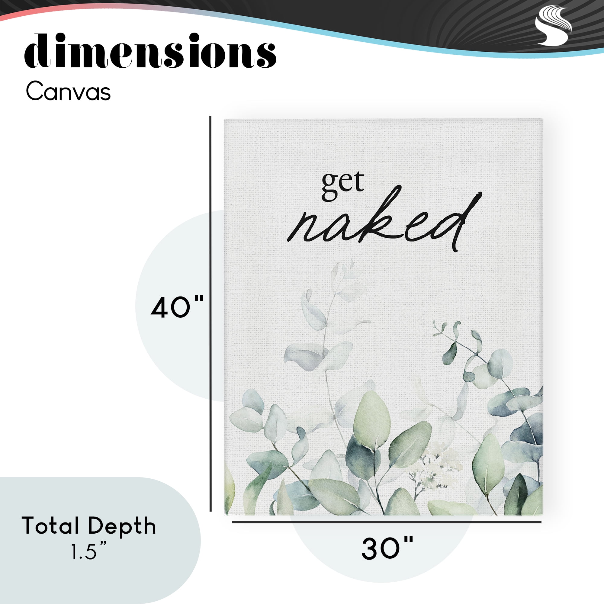 Get Naked Minimal Herbs Canvas Wall Art, design by Lettered and Lined