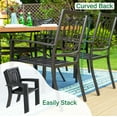thumbnail image 3 of Sophia & William 5 Pcs Metal Patio Dining Set Outdoor Stackable Chairs and 37" Square Table, Black, 3 of 9