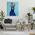 thumbnail image 2 of Stupell Industries Gerbera Forget Me Not Flowers Royal Blue Peacock Portrait , 36 x 48, Design by Coco de Paris, 2 of 7