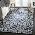 thumbnail image 2 of SAFAVIEH Blossom Travis Geometric Wool Area Rug, Navy/Ivory, 6' x 6' Square, 2 of 5