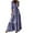 Purple, variant on Fashion Women V-Neck Print 3/4 Sleeve Patchwork Casual Long Dress