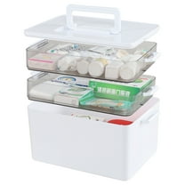 Uumitty 3 Tier Portable Medicine Cabinet Organizer, Large Medicine Storage Box with Handle, White