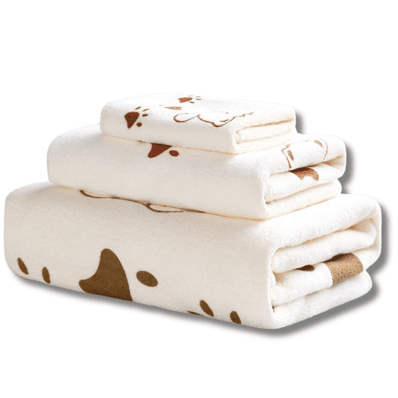 3-Piece Towel Set Bath Towel, Hand Towel & Washcloth Super Soft, Quick Dry, Extra Absorbent Bathroom Towels - Machine Washable Spa Hotel Quality - Beige