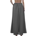 thumbnail image 5 of Yucgh Women's Solid Color Fishtail Split Skirt with Elastic Waist & Side Pockets, Swing Maxi Skirt, Casual Linen Blend Beach Skirt for Summer,Dark Gray,XL, 5 of 7