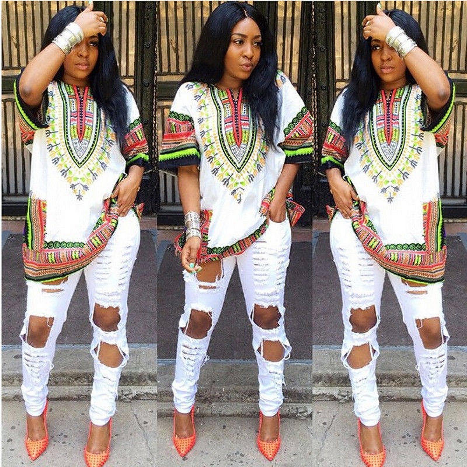 Clearance Women African Festival Dashiki Shirt Kaftan Boho