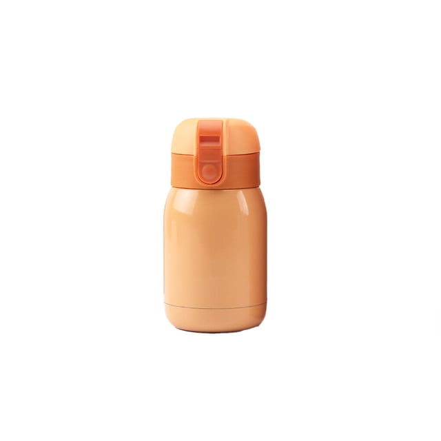 Cateissary Botella de agua con tapa 200ML Capcity Taza a prueba de fugas Frascos aislados de viaje de acero inoxidable Fitness Holiday Kids Gifts Cocina y Comedor Naranja 200ml