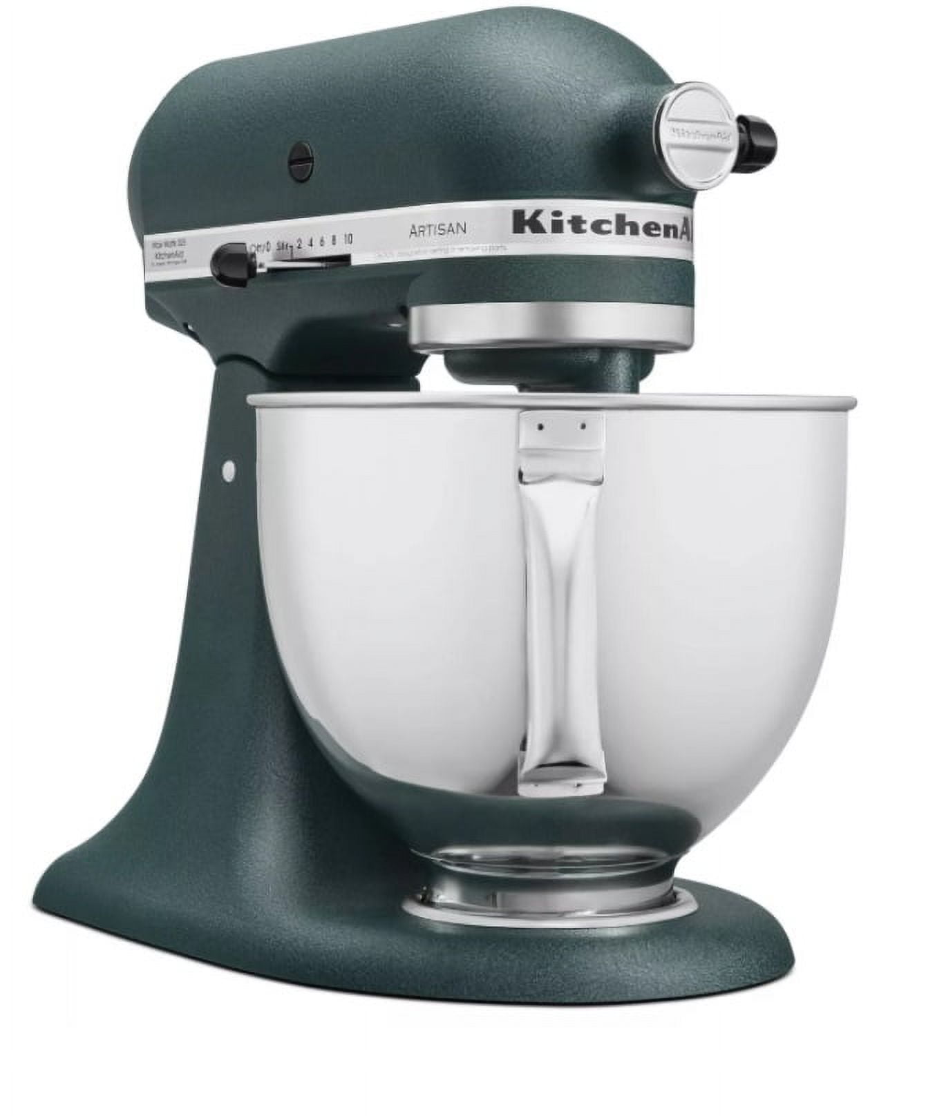 KitchenAid Artisan 5 Qt. 10-Speed Silver Stand Mixer with Flat Beater,  6-Wire Whip and Dough Hook Attachments - Yahoo Shopping