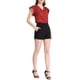 thumbnail image 2 of Blusa de mujer con mangas de mariposa, escote en V y estampado de lunares, color rojo M, 2 of 6