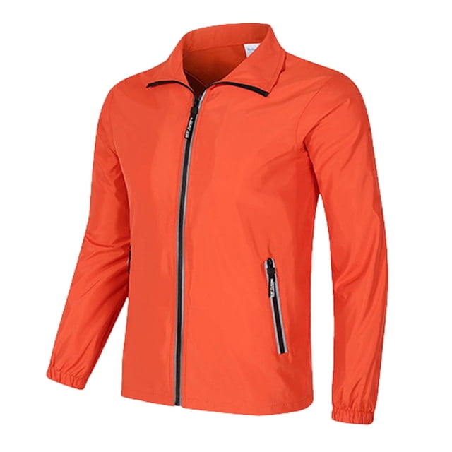 Men's Casual Jacket Lapel Solid Color Zipper Windproof Lightweight Comfortable Outdoor Sports Coat