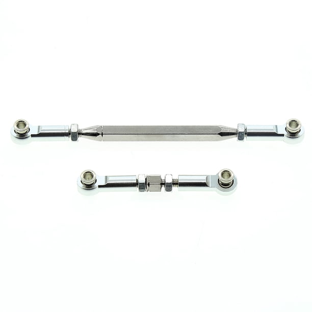 Bewildely 2 piezas de varilla de tracción de brazo de enlace de dirección de Metal extremos 1/12 modificación de camión de escalada sobre orugas Kits de construcción modelo plata Bewildely FN001386-04