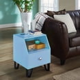 thumbnail image 3 of Furniture of America Jilah Modern Wood Storage End Table in Light Blue, 3 of 5