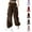 Brown, variant on uublik Womens Cargo Work Pants Pink High Waist Loose Sweatpants Casual Lounge Yoga Workout Palazzo