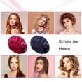 thumbnail image 5 of 2 piezas de gorro de satén para dormir, gorro de seda transpirable con rizos, gorro de seda ajustable, gorro de seda para dormir, gorro de satén suave para mujeres y niñas (negro), 5 of 5