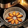 thumbnail image 4 of JHyouerji Silicone Air Fryer Liner Baking Tray Gray Food Grade Non Stick Reusable Oven Microwave Pizza Cake Bakeware Foldable Storage Kitchen Accessory, 4 of 6