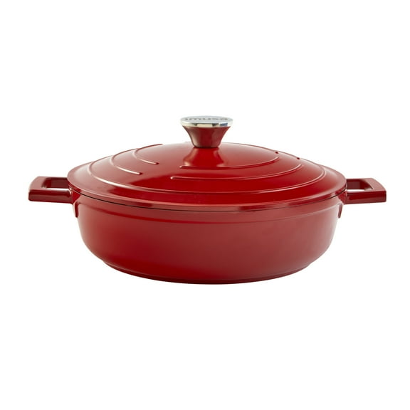 IMUSA 4Qt Cast Aluminum Nonstick Casserole Red with Easy Grip Handles