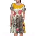 thumbnail image 1 of Disketp Floral Sunglasses Cat Art para Vestido de Manga Corta para Mujeres, Vestidos de Verano para Mujeres, Casual y Holgado para la Playa, 1 of 6