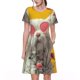 thumbnail image 1 of Fotbe Floral Sunglasses Cat Art Vestido Largo de Moda para Mujer, Vestido Tipo Camiseta con Manga Corta y Estilo Casual a Rayas y Bloques de Color, 1 of 6