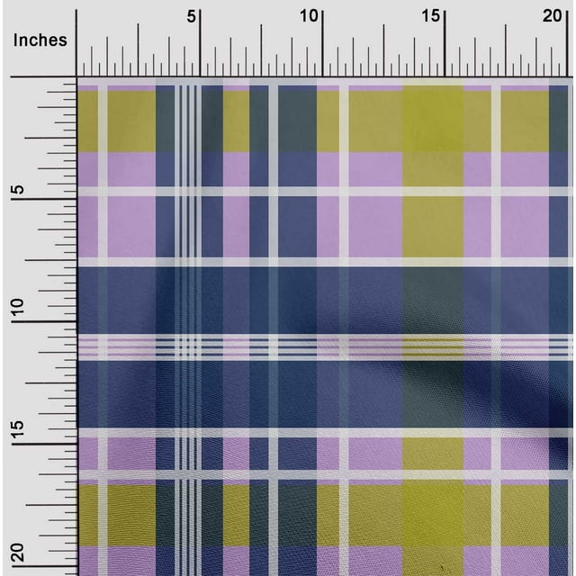 oneOone Cotton Flex Fabric Madras Check Printed Craft Fabric BTY 40 Inch Wide