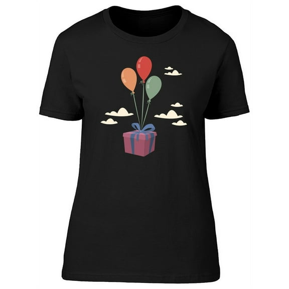 Cute Gift And Balloons T-Shirt Women -Image by Shutterstock, Female Large