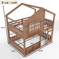 thumbnail image 4 of CZBZ Full Over Full House Bunk Bed, Solid Wood Floor Bunk Bed Frame with Bookshelf, Roof, Window & Safety Fencing, Noise-Free Space-Saving Bunk Bed for Teens Adults Bedroom, 450LBS Capacity Each Bed, 4 of 15