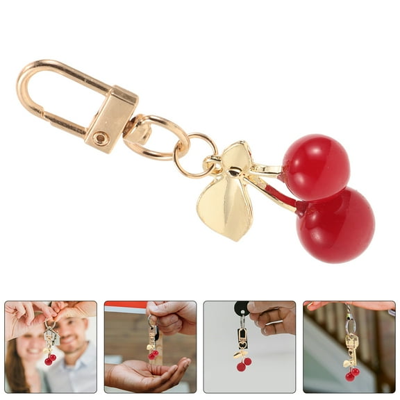 Tineasur 2-Pack Cherry Bag Pendant Keychain Charms for Purses Handbags Accessories Stylish and
