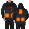 thumbnail image 2 of guisaled Heated Hoodies for Men Women Lightweight Warm Fleece Pullover Heated Hooded Sweatshirt 5 Heating Zones Winter Coats, 2 of 8