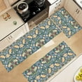 thumbnail image 5 of Boho Vintage Floral Kitchen Rugs Sets of 3,Non Slip Rubber Kitchen Mats for Floor Flower Bird Pattern Washable Kitchen Area Rugs Floor Carpet Runners for Hallway Laundry Room,Blue, 5 of 6