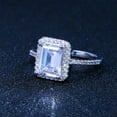 thumbnail image 3 of 7*9mm Princess AAA Cz Band Elegant Women 925 Silver Engagement CZ Ring Size 6-10, 3 of 4