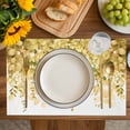 thumbnail image 4 of Yellow Eucalyptus Leaves Placemats Set of 4, Spring Floral Summer Botanical Placemats for Dining Table, Place Mats for Kitchen Tabletop, Waterproof Wipeable Dining Table Mats Set, 4 of 9