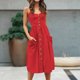 thumbnail image 2 of Vestido midi elegante de corte holgado para mujer Vestido ajustado de estilo bohemio Traje de vacaciones FLhrweasw Nuevo, 2 of 8