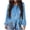 Light Blue, variant on Asxite Women Fall Winter Tops Round Neck Long Sleeve Velvet Drawstring Detail Solid Fashion Shirts