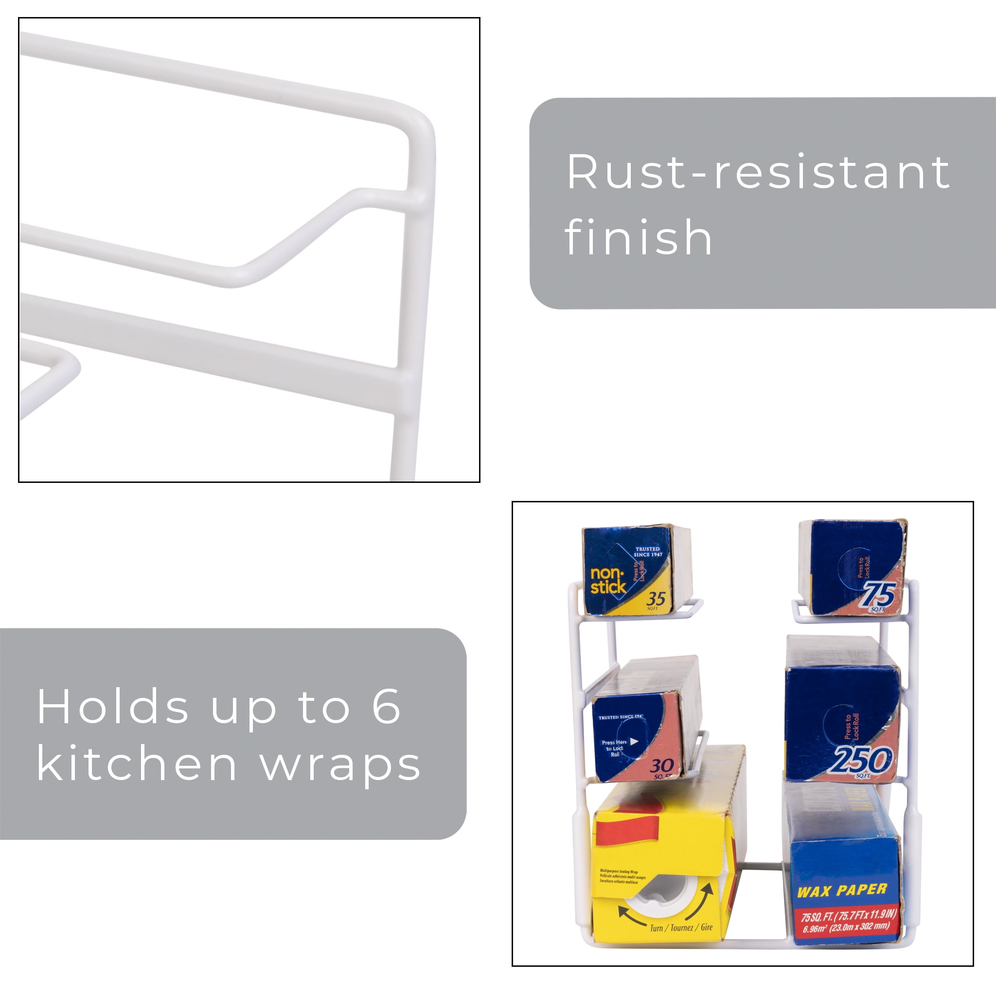 Mainstays 3-Tier Metal Wire Wrap Stand, White