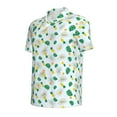 thumbnail image 3 of Daiia Pineapple Pattern Men’s Polo Shirts,Solid Deck Shirt,Classic Fit, Breathable Cotton Polo for Casual and Sport Wear-Large, 3 of 9