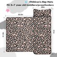 thumbnail image 5 of Black and Beige Leopard Print Teens Toddler Nap Mat with Pillow, Sleeping Mat Bag for Preschool Daycare 51"x22", 5 of 6