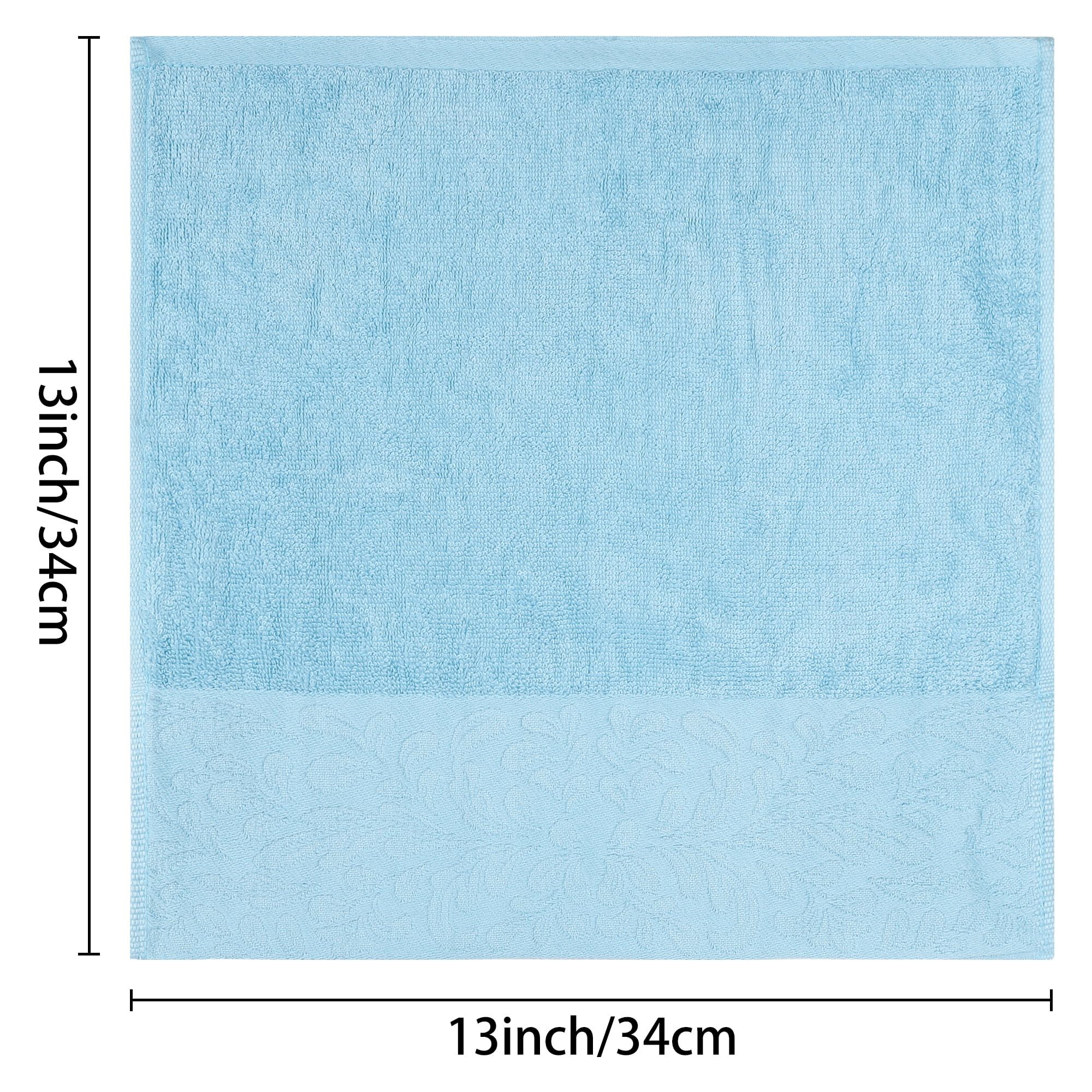 Unique Bargains 6 Pack Cotton Washcloths Absorbent and Comfort Face Towels Blue