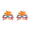thumbnail image 4 of Wosthever Marco de anteojos de pluma DIY, gafas decorativas de carnaval, bola divertida, suministros para fiesta de disfraces, gafas amarillas Amarillo naranja 2piezas, 4 of 6