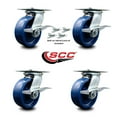 thumbnail image 2 of 6 Inch Solid Poly Caster Set with Roller Bearings and Brakes/Swivel Locks SCC, 2 of 2
