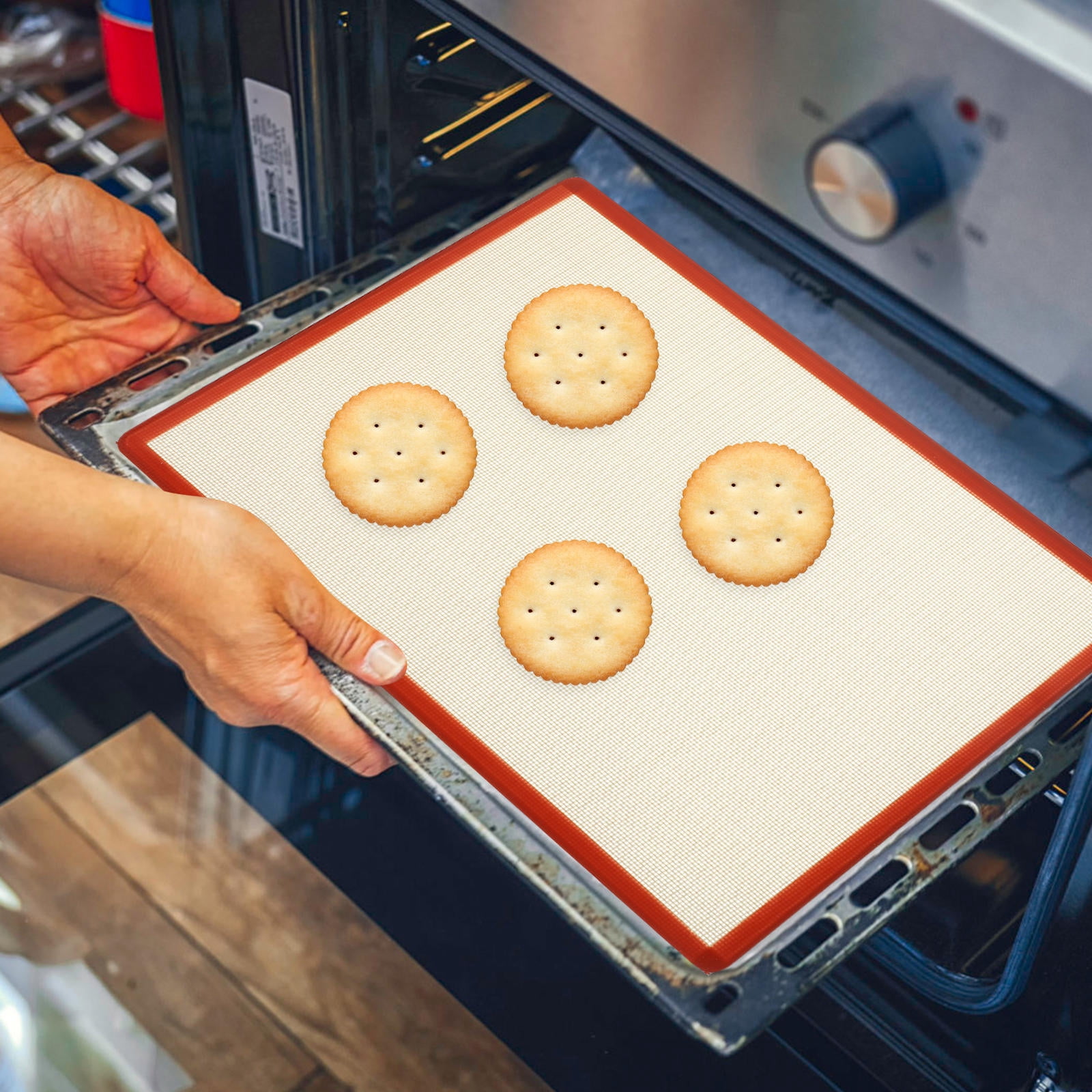 FOMIYES 3-Piece Silicone Oven Mats Set, Non-Stick Baking Mats in Assorted Colors, Easy to Clean and Reusable Kitchen Tools