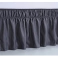 thumbnail image 3 of UniVerse Wrap Around Bed Skirt Three Fabric Sides Elastic Dust Ruffled 16 Inch Tailored Drop,Easy to Install Fade Resistant-Dark Grey, Queen/King, 3 of 12