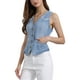 thumbnail image 4 of INSPIRE CHIC Chalecos de mezclilla para mujeres sin mangas, lavados y desgastados, chaquetas de mezclilla casuales para el Día de la Madre, azul claro, talla L, 4 of 6
