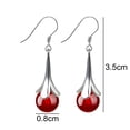 thumbnail image 7 of UDIYO Elegant Women Round Faux Opal Inlaid Flower Dangle Hook Earrings Jewelry Gift, 7 of 7