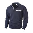 thumbnail image 5 of KHONTS Men's Long Sleeve Polo Shirts with Collar Relaxed Fit Thermal Work Shirts Warm Comfy Button down Casual Dress Tops Navy XXL, 5 of 8