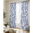 thumbnail image 5 of Watercolor Floral Sheer Curtains 84 Inch Length 2 Panels Set for Living Room/Bedroom, Spring Flower Leaves Botanical Blue Kitchen Curtains Grommet Semi-Sheer Curtains Window Treatments 52"x84"x2, 5 of 7