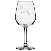 Mudhol Hound Dog Themed Etched 12.75oz Libbey Wine Glass