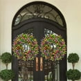thumbnail image 6 of Piwvid Spring Summer Wreath for Front Door, Farmhouse Colorful Artificial Eucalyptus and Flower Wreath, 28cm All Season Welcome Sign for Home Porch Decor, 6 of 7