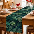 thumbnail image 5 of Tropical Plants Table Runner 72 Inches, Summer Watercolor Green Palm Leaves Bed Runner Dresser Scarves Tabletop for Indoor Outdoor Parties/Ceremony/Banquet, 16" x 72", 5 of 9