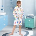 thumbnail image 5 of FORMRS Niños Bathrobe Unisex Hooded Robe Soft Plush Pajamas Sleepwear, Size 2-3T, Blue Retro Triangles, 5 of 7