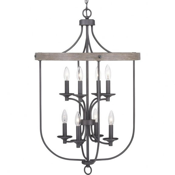 Progress Lighting, Gulliver Collection, 8-Light Foyer, Graphite Finish, No Shade