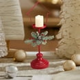 thumbnail image 5 of Mlaxguo Christmas Candle Holders, Iron Candle Stands, Vintage Red Christmas Candlesticks Window Display Decoration, Heat-Resistant Metal Desktop Ornaments for Home, Wedding, Holiday Festive Decor, 5 of 7
